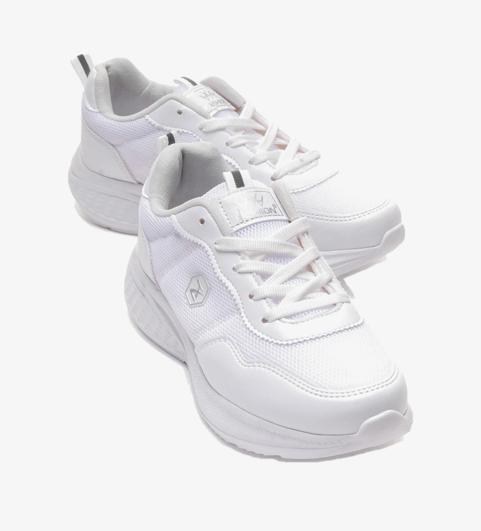 Ccway Çift Şerit Dikişli Anorak Kadın Spor Ayakkabı BEYAZ BEYAZ