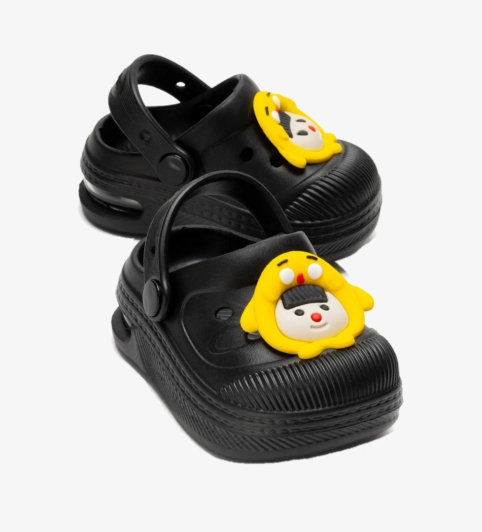 Ccway Çocuk Işıklı Emojili Sabo Terlik SİYAH