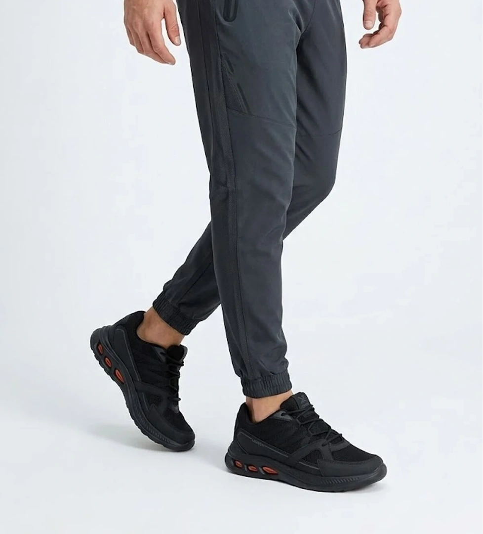 Ayakkabı Fuarı Elit ASPRT4157 Erkek Klasik Sneaker Siyah - Füme
