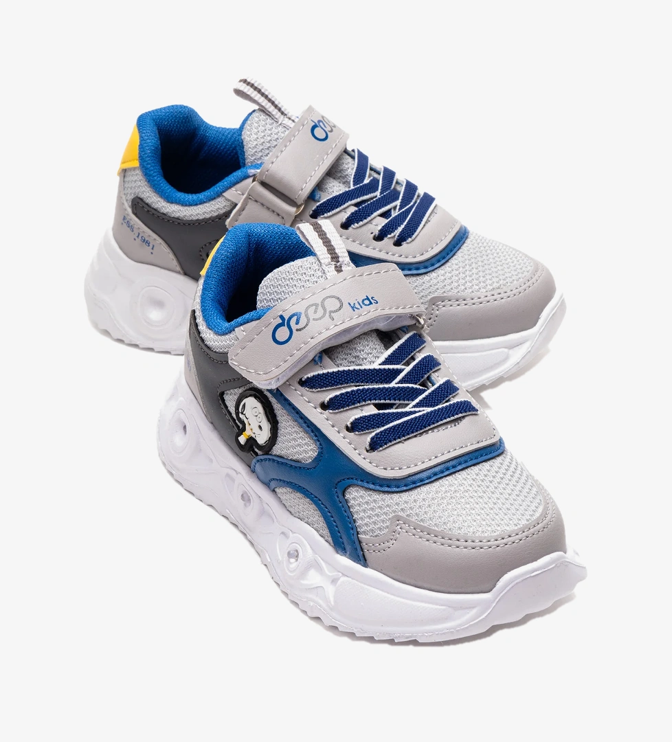 Ccway Çocuk Cırtlı Işıklı Anorak Spor Ayakkabı 26-30 BUZ SAX