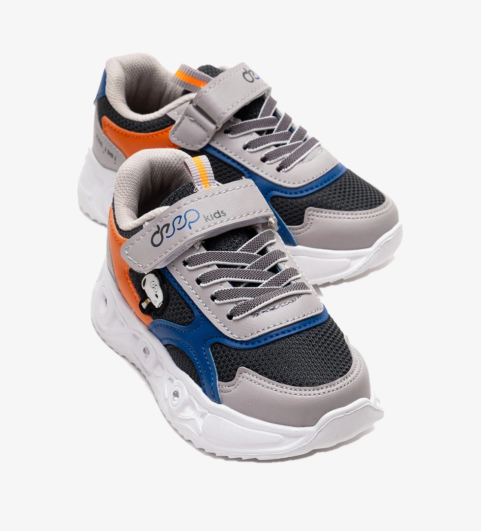 Ccway Çocuk Cırtlı Işıklı Anorak Spor Ayakkabı 26-30 FÜME BUZ
