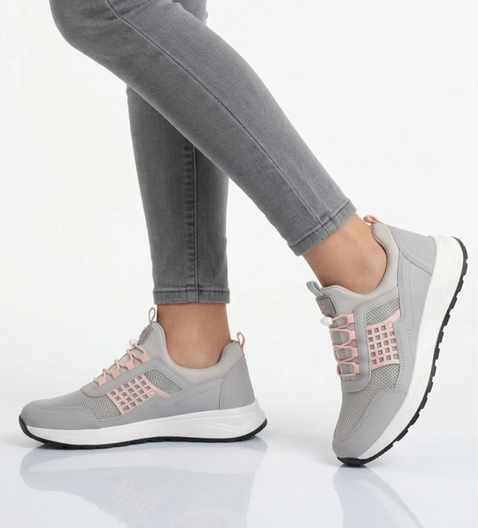 Walkway Buz Pudra Fileli Hafif Esnek Kilit Bağcıklı Unisex Spor Ayakkabı Motano G