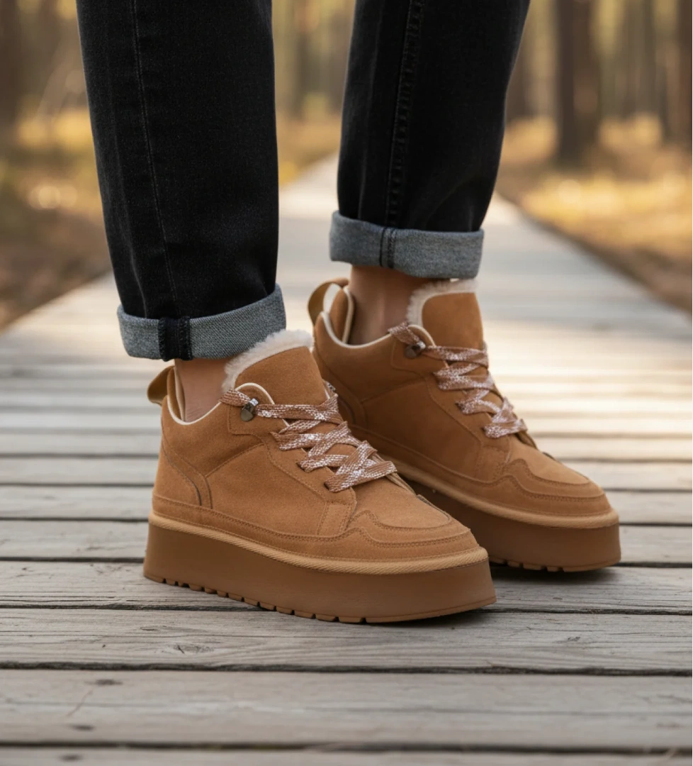 Walkway Walyway 2613 Polarlı Kaymaz Bağcıklı Taba Kadın Bot