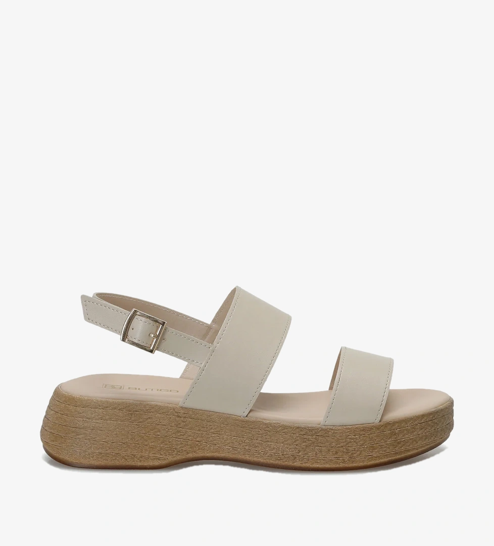 Butigo 26S-384 Bej Kadın Dolgu Topuk Sandalet