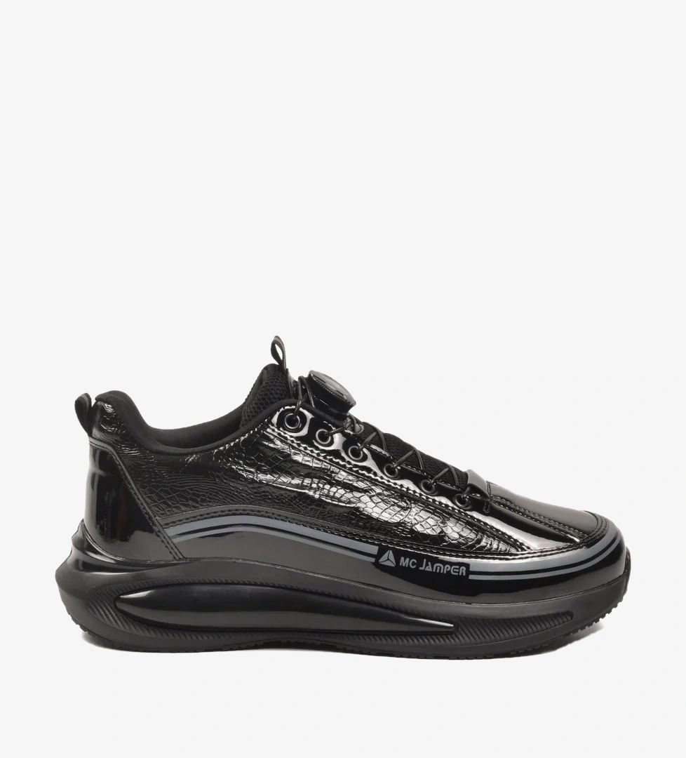 MCjAMPER Siyah Rugan Memory Foam Bağcıklı Erkek Sneaker