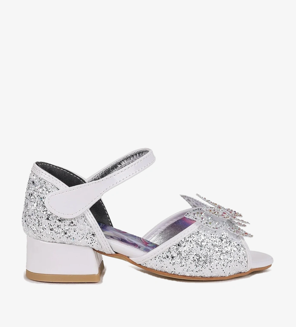 Kiko Kids Winged Unicorn Kız Bebek Topuklu Abiye Ayakkabı Beyaz