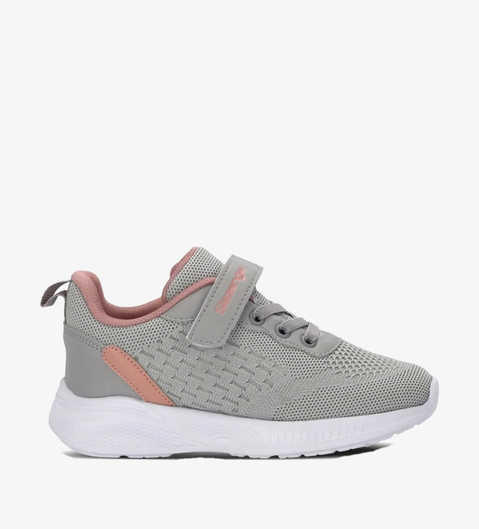 Slazenger FUNKYTOWN I Kız Çocuk Cırt Cırtlı Gri / Pembe Günlük Spor Ayakkabısı