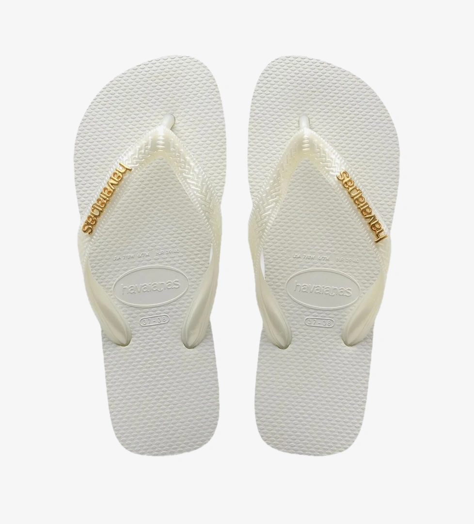 Havaianas 4127244 Top Logo Metallic Parmak Arası Beyaz Kadın Terlik