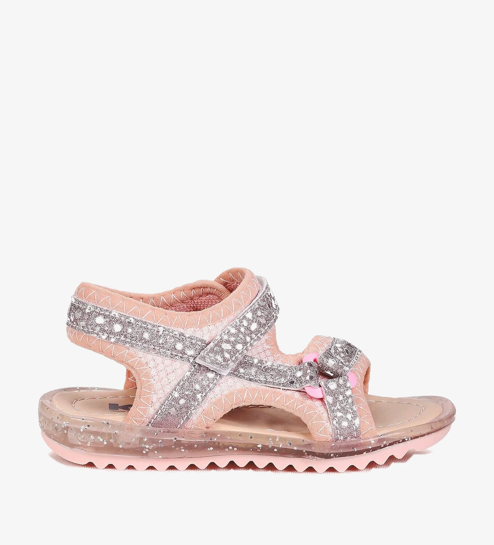 Kiko Kids Marlin Simli Cırtlı Kız Çocuk Sandalet Pudra