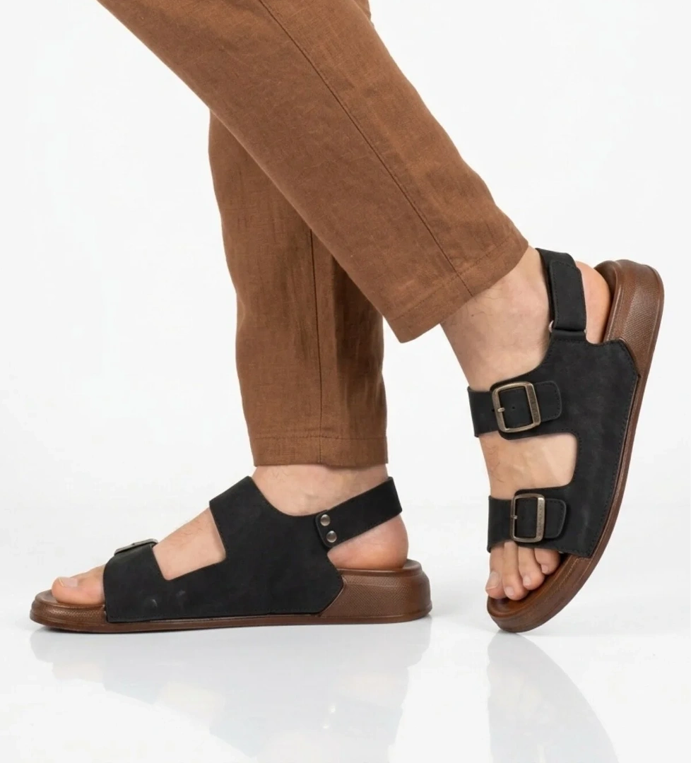Pierre Cardin Siyah Cırtlı Hafif Erkek Sandalet PC-7924 M