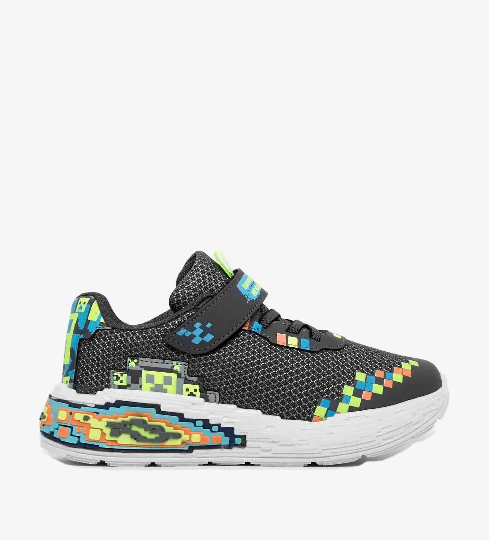 Tonny Black Çocuk Unisex Füme Rahat Kalıp Nefes Alabilen Cırtlı Işıklı Sneaker