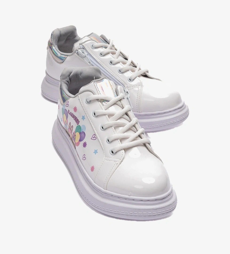Mnpc inci mark Kız Çocuk Beyaz Rugan Sneaker Ayakkabı