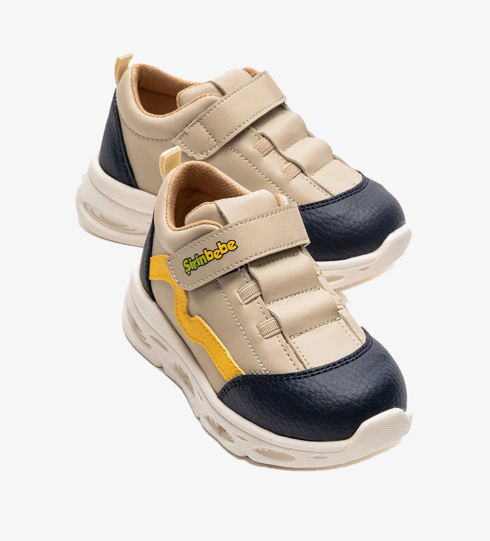 Şirin Bebe Unisex Çocuk Gri-Sarı Günlük Işıklı Spor Ayakkabı