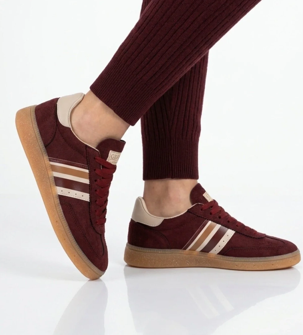 A Spor Bordo Bağcıklı Unisex Spor Ayakkabı