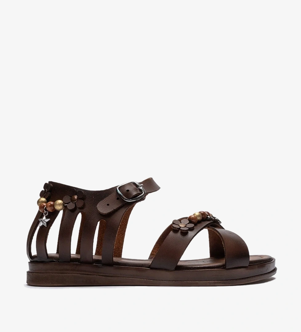 Ccway Kadın Boncuklu Çapraz Sandalet; TABA