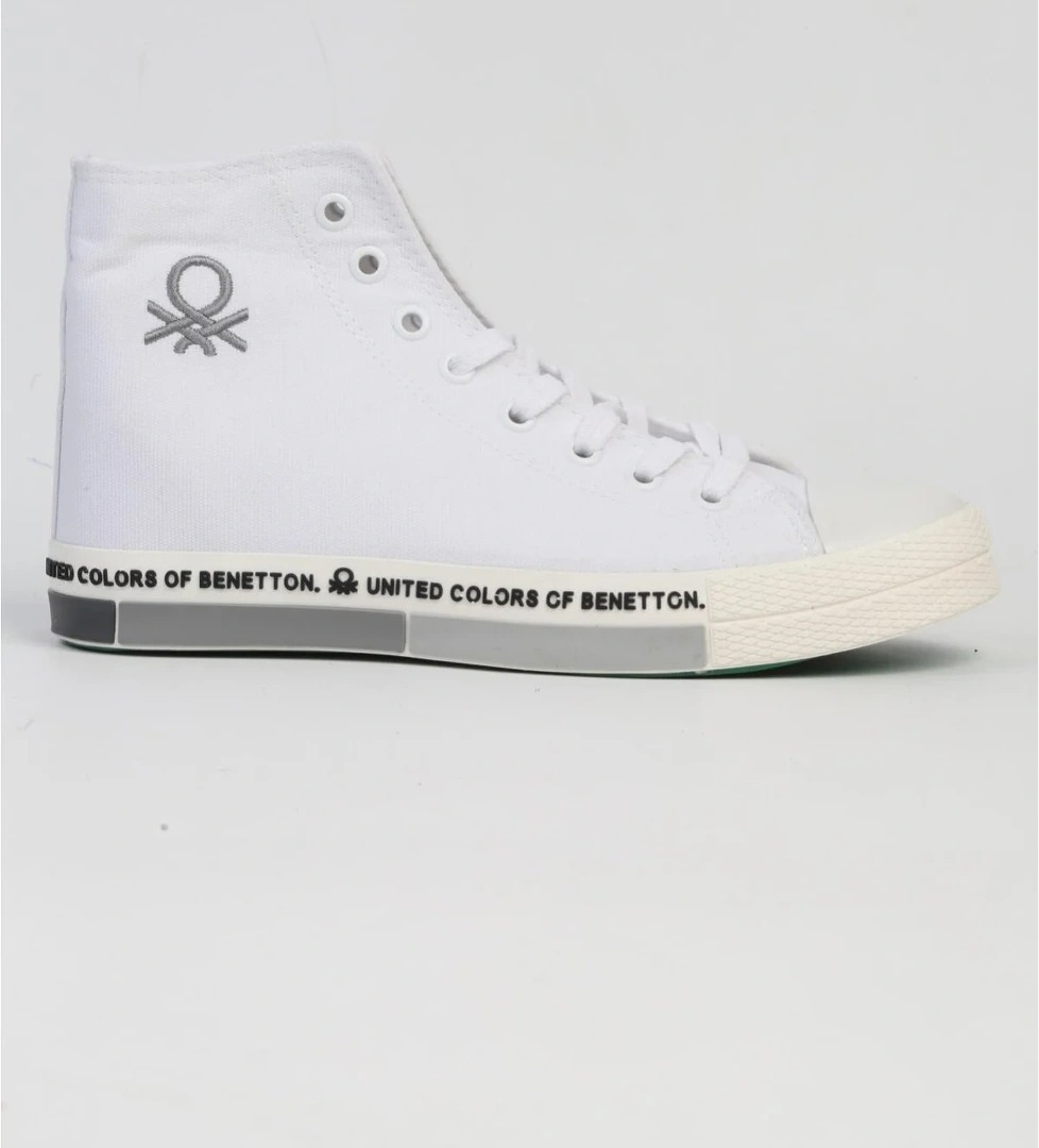 Benetton ® | BN-70020 - 3374 Beyaz Siyah-Erkek Spor Ayakkabı