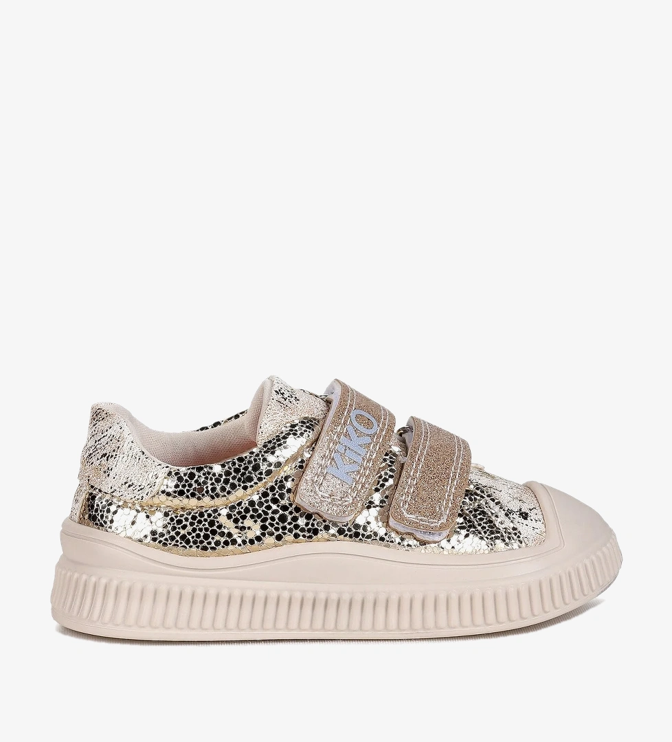Kiko Kids Glitter Cırtlı Kız Bebek Günlük Ayakkabı Altın