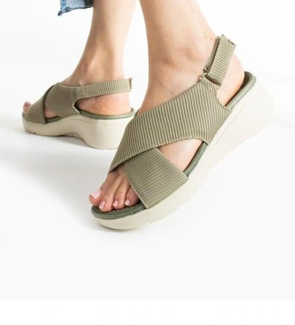 Papuçcity 02790 Orto Pedik Günlük Kadın Triko Sandalet