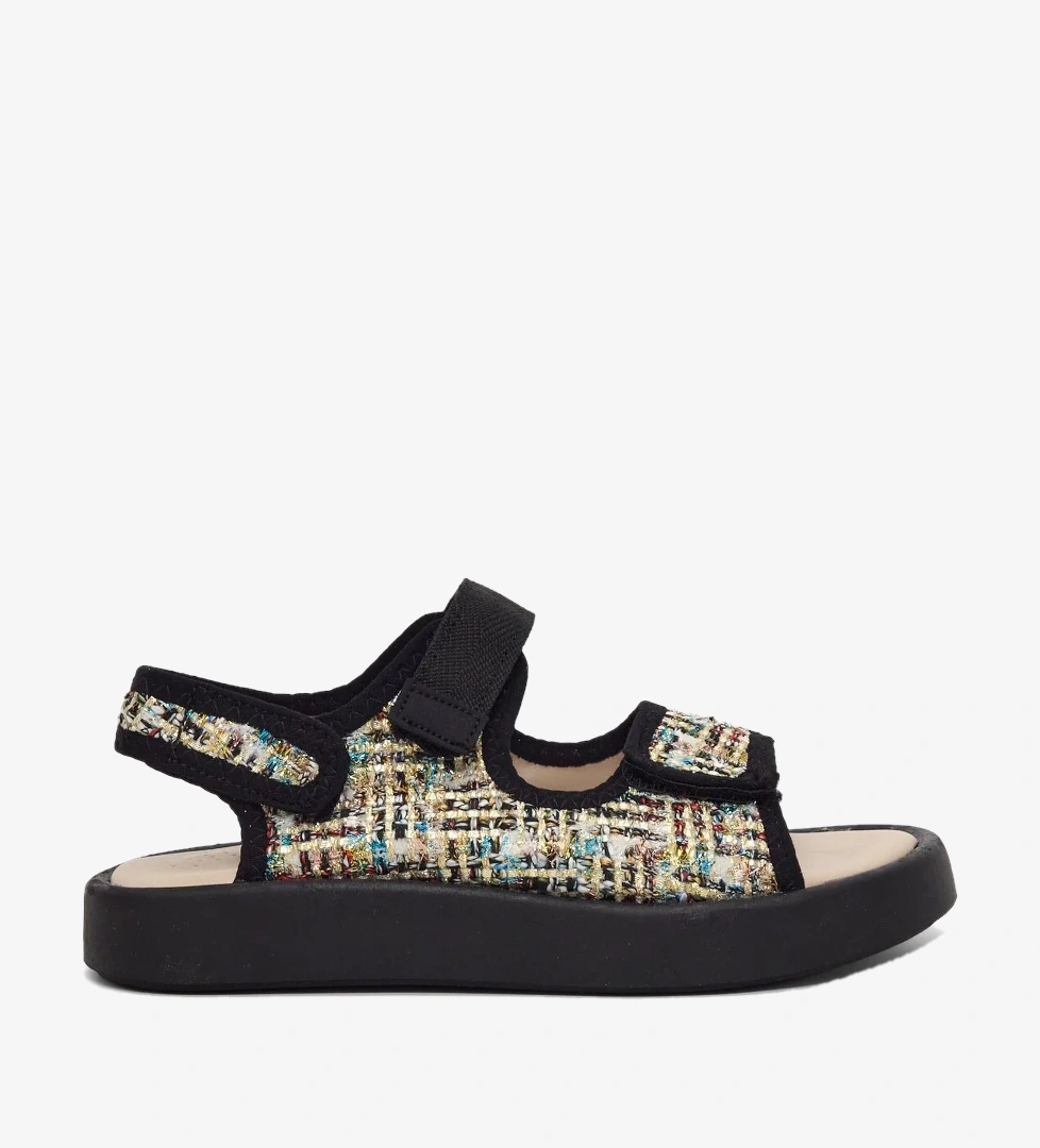 Tonny Black Çocuk Unisex Siyah Çoçuk Cırtlı Sandalet