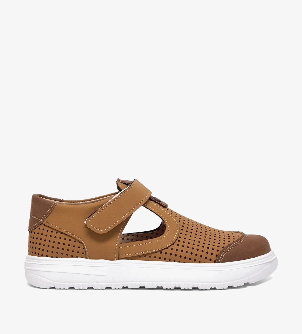 Tonny Black Çocuk Unisex Camel Çoçuk Cırtlı Sandalet