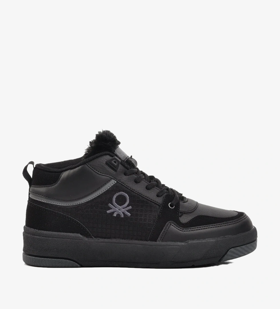 United Colors of Benetton Siyah Bilek Boy Bağcıklı Unisex Hi Sneaker BN-31210 G