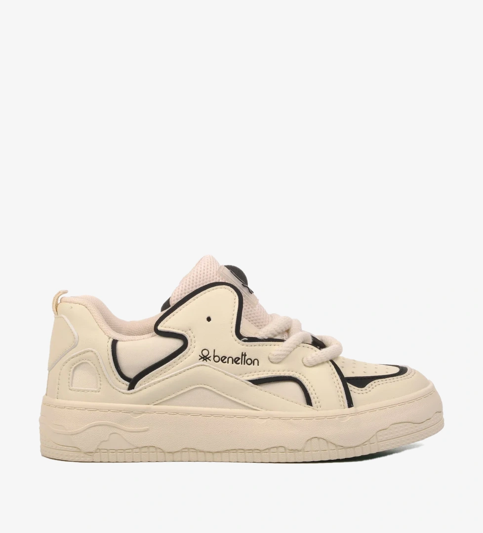 United Colors of Benetton Bej-Siyah Kadın Sneaker BNI-10100 Z