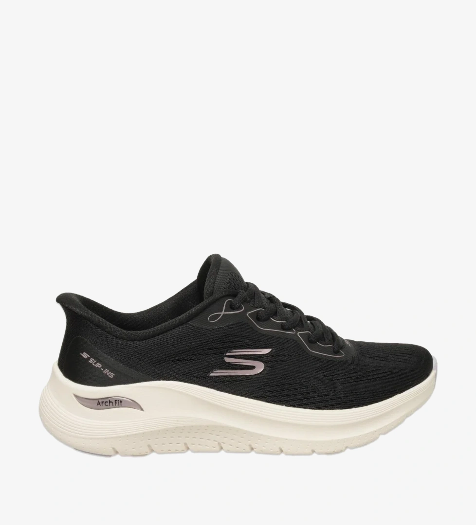 Skechers 150338 Arch Fit 2.0 Bold Motion Slip Ins Vegan Siyah Kadın Spor Ayakkabı