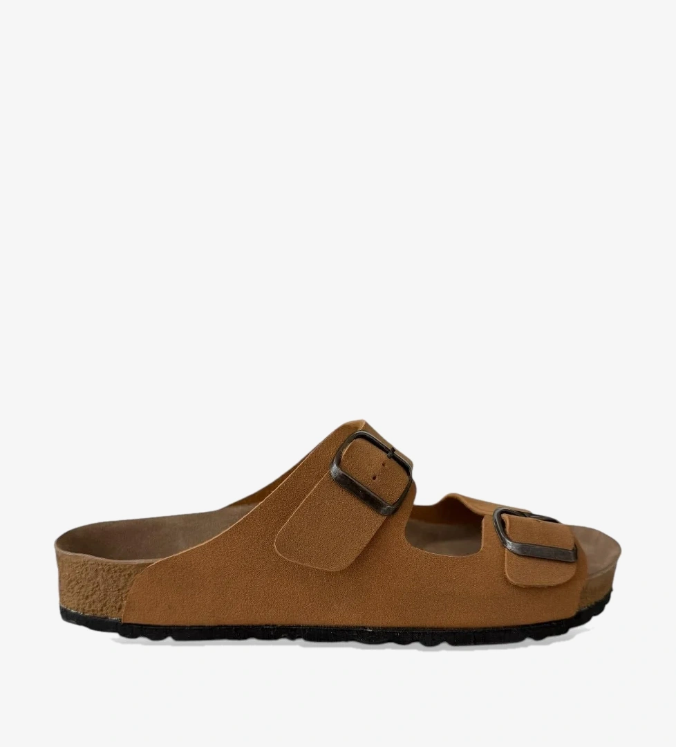 Liger Unisex Çift Tokalı Ortopedik Terlik HARDAL