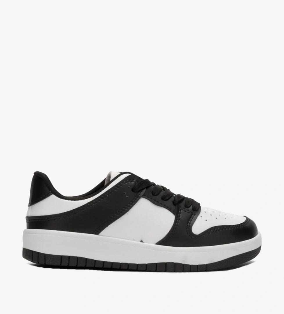 Liger Unisex Bağcıklı Spor Sneaker Ayakkabı BEYAZ - SİYAH