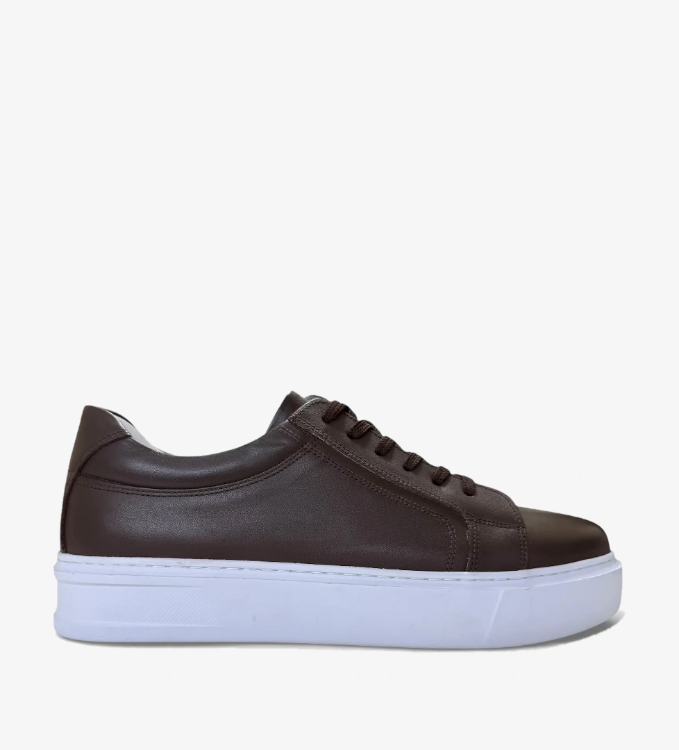 Liger Hakiki Deri Sneaker Erkek Ayakkabı KAHVERENGİ