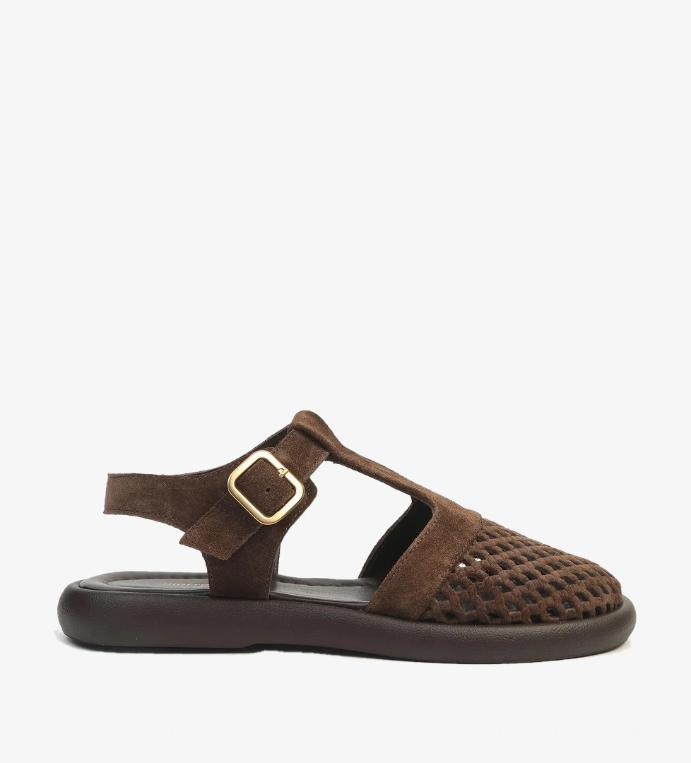 Pierre Cardin Hakiki Deri Kahve Sandalet