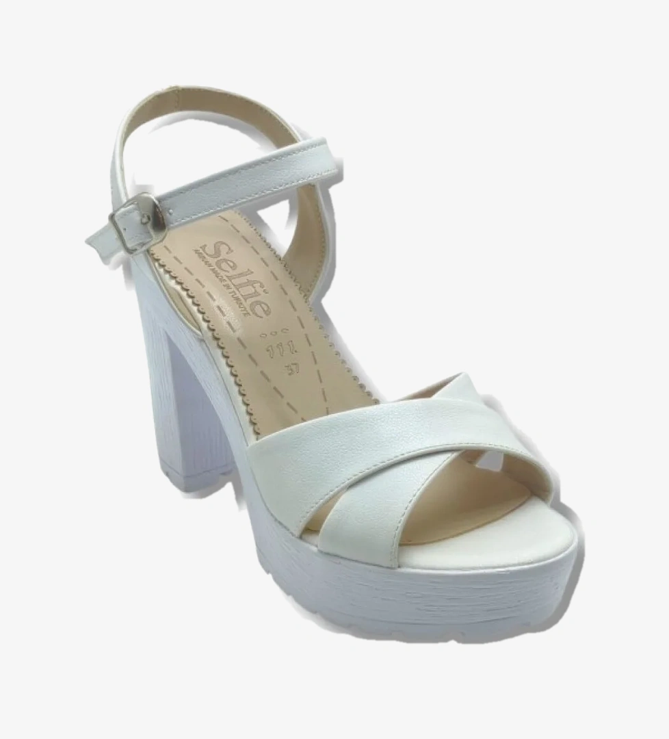 Selfie 4280-26 Cilt Çapraz Bant Platform Topuk Fashion Kadın Sandalet(11cm)