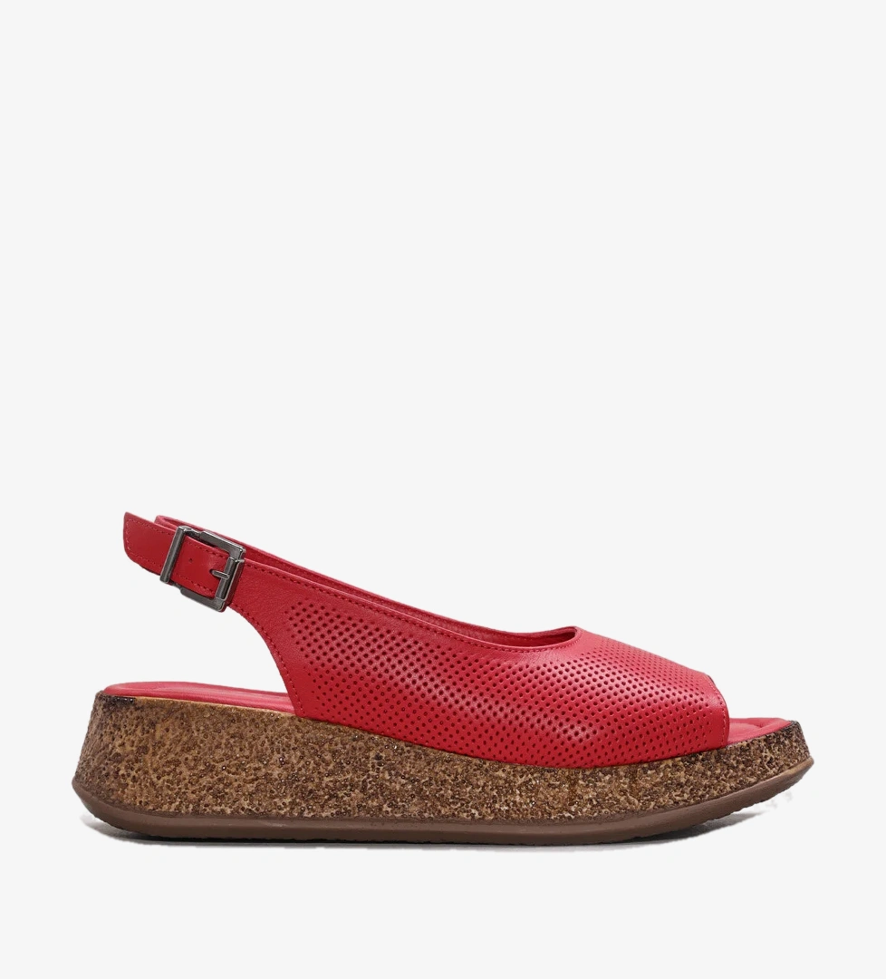 Fast Step Hakiki Deri Kadın Dolgu Topuk Sandalet 227ZA15319-1