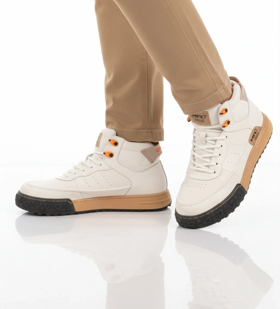 Marcomen Beyaz Hakiki Deri Bağcıklı Erkek Sneaker