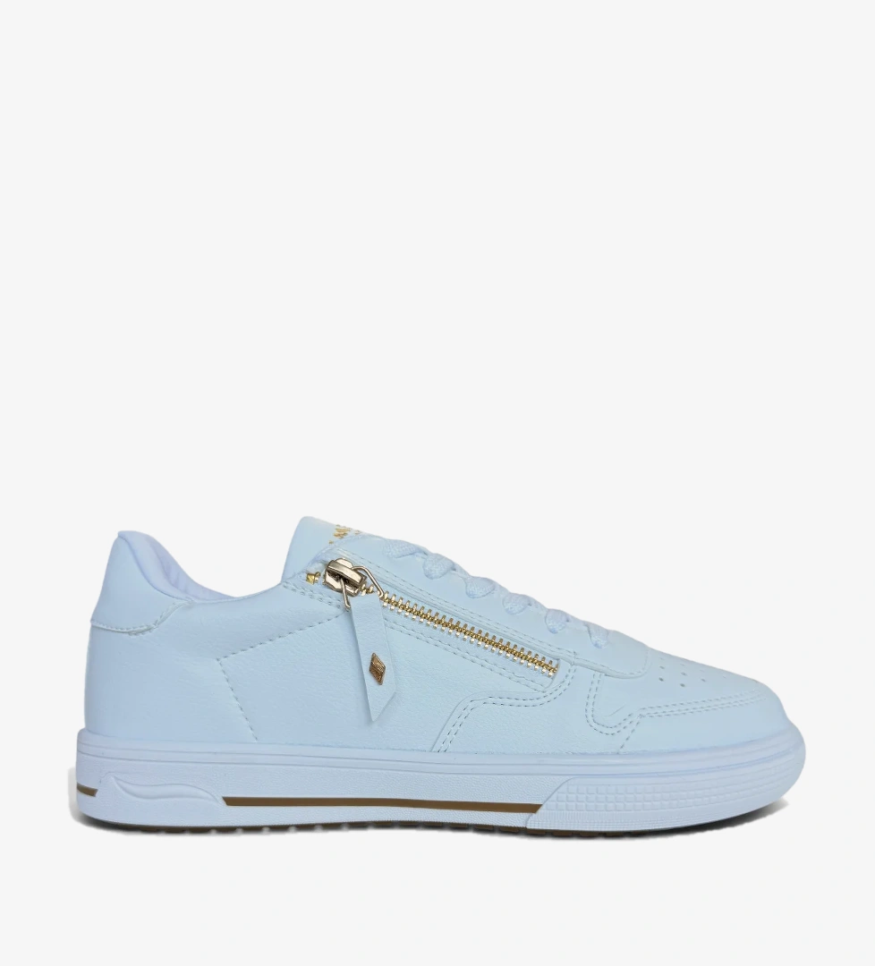 Liger Günlük Hafif Taban Bağcıklı Fermuarlı Kadın Sneaker Ayakkabı BEYAZ