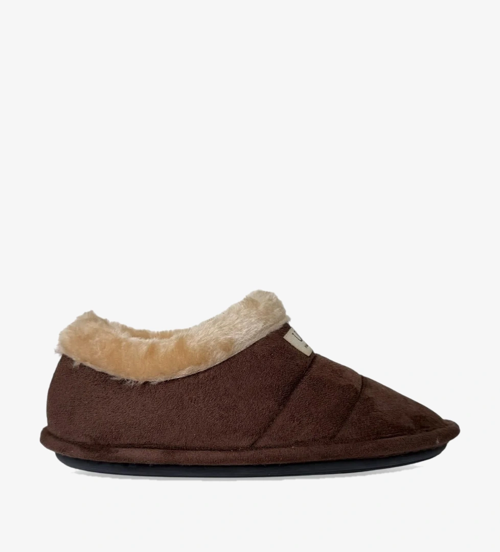 Liger Unisex İçi Yünlü Kışlık Ev Ayakkabısı Panduf KAHVERENGİ