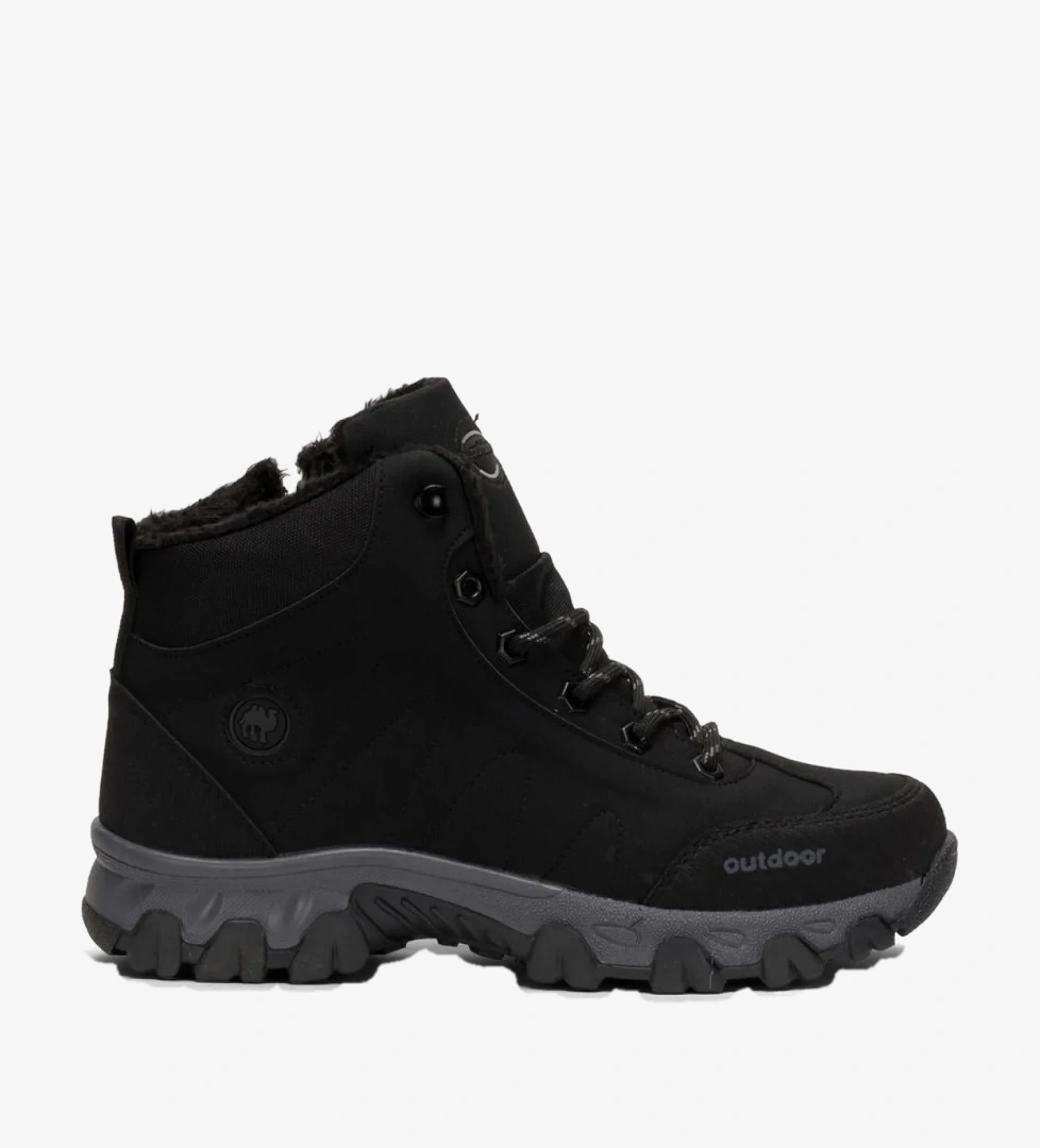 Liger Soğuk Geçirmez Unisex Uzun Outdoor Trekking Bot Ayakkabı SİYAH - FÜME