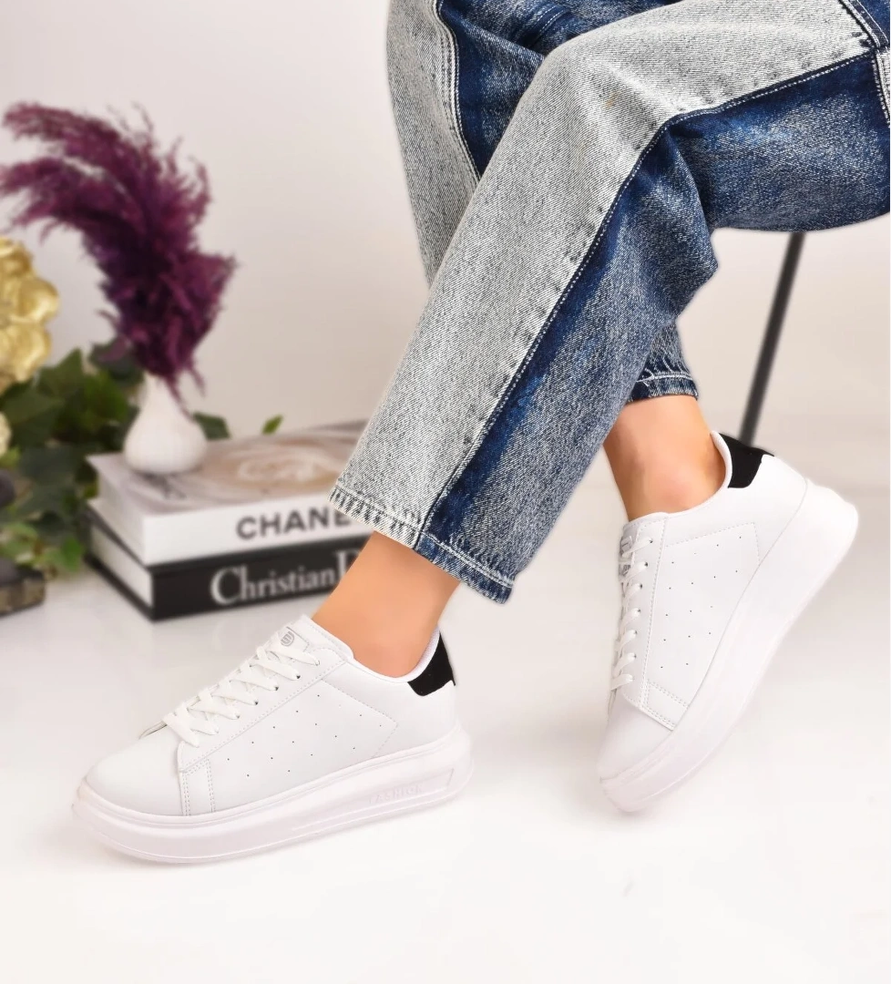 Odesa Ayakkabı Siyah Kadın Spor Sneaker Casuel Günlük Ayakkabı