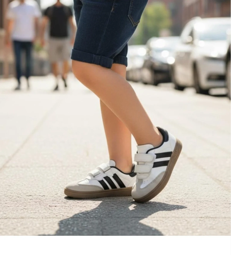 Ellaboni Unisex Çocuk Cırtlı Hafif Kaymaz Taban Işıklı Spor Ayakkabı Sneaker