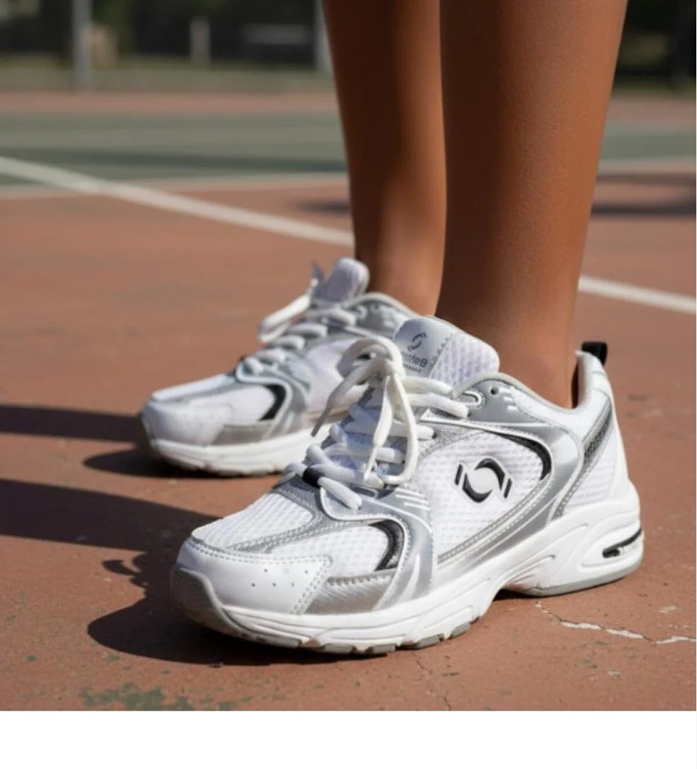 Ellaboni Unisex Beyaz Siyah Günlük Rahat Hafif Çocuk Yürüyüş Koşu Spor Ayakkabısı