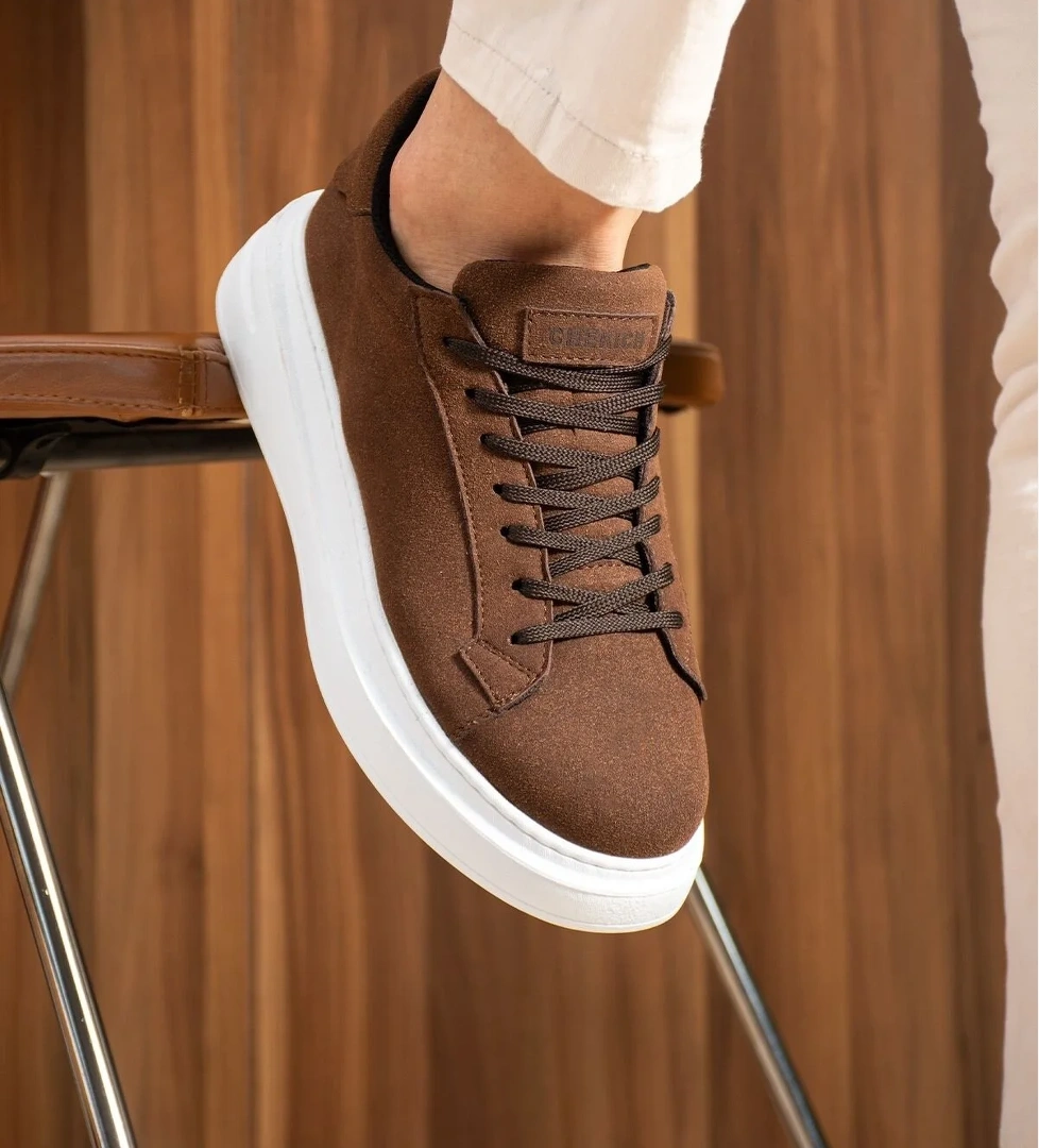 Pabucmarketi Bağcıklı Erkek Sneaker Kahve Süet