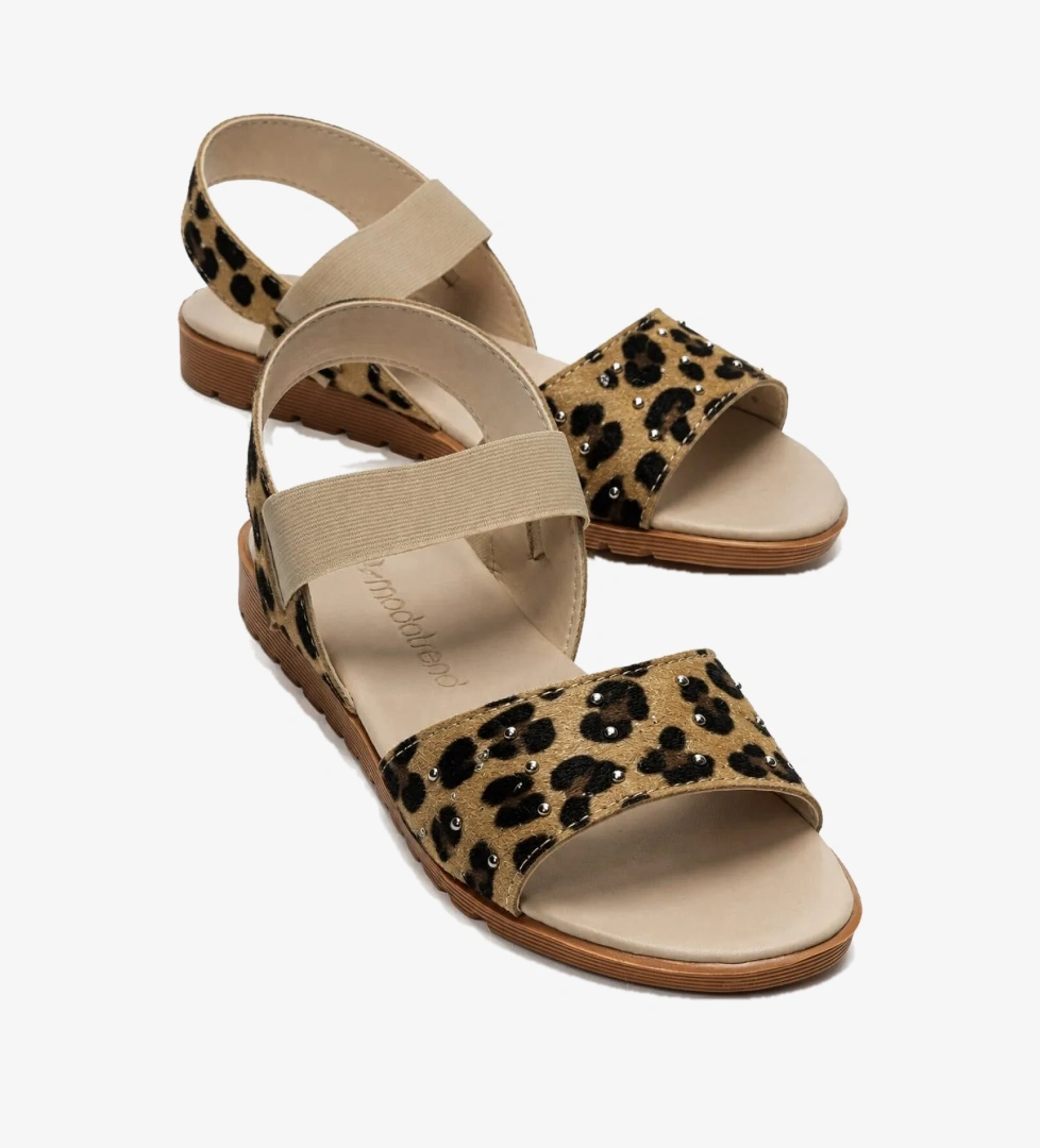 Ccway 3 Sıra Troklu Kadın Sandalet LEOPAR