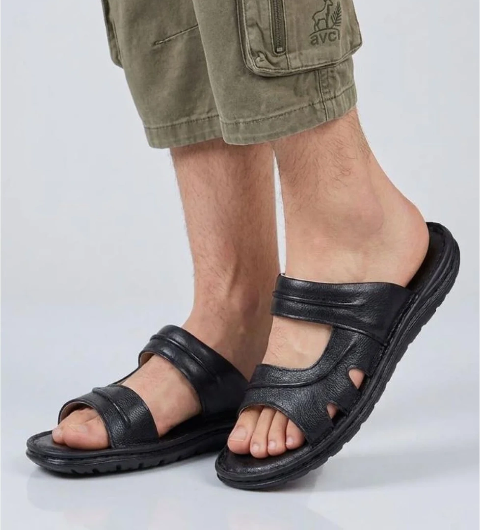 PİSAGOR Pisagor Ps- 8700 Erkek Hakiki Deri Comfort Terlik