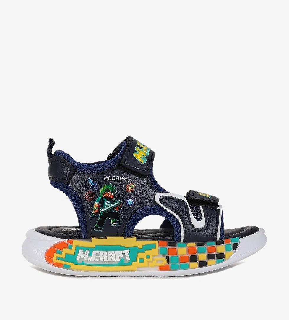 Kiko Kids Lug Cırtlı Erkek Çocuk Sandalet Lacivert