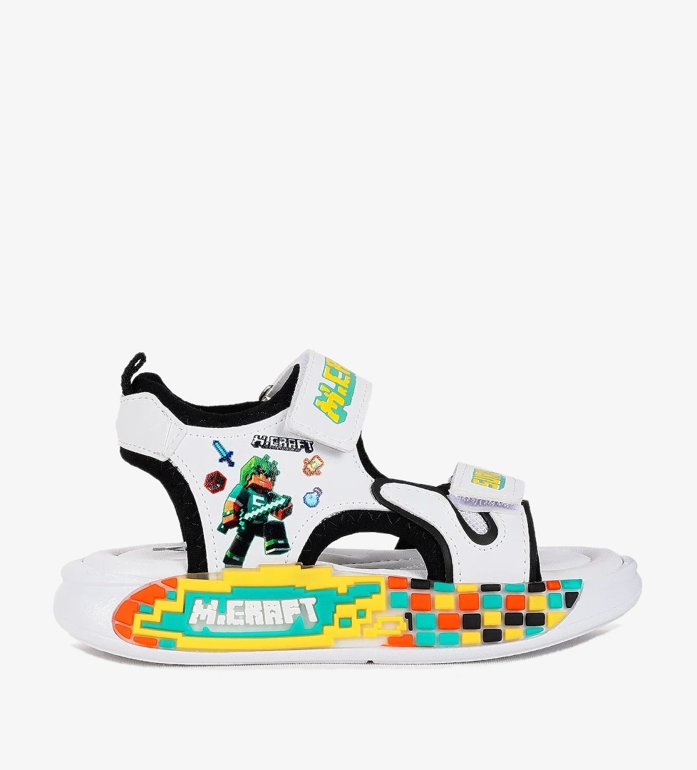 Kiko Kids Lug Cırtlı Erkek Çocuk Sandalet Beyaz