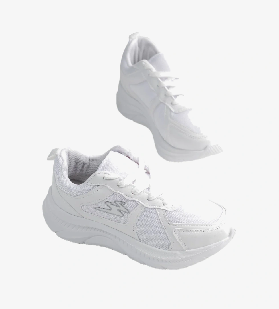 Tonny Black Kadın Beyaz Rahat Kalıp Faylon Tabanlı Sneaker