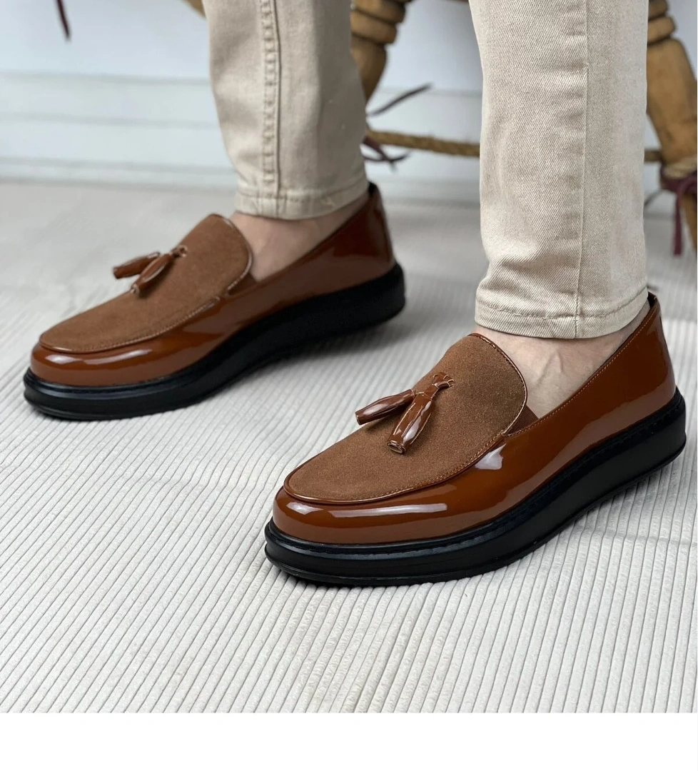 Chekich CH002 - RST Loafer Verniciata Erkek Ayakkabı KAHVE