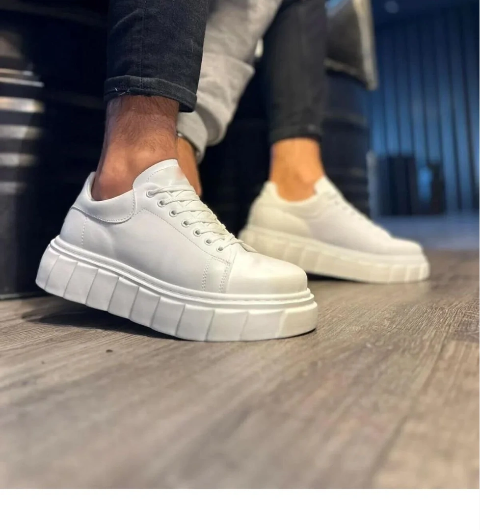 Pabucmarketi Beyaz Bağcıklı Erkek Sneaker