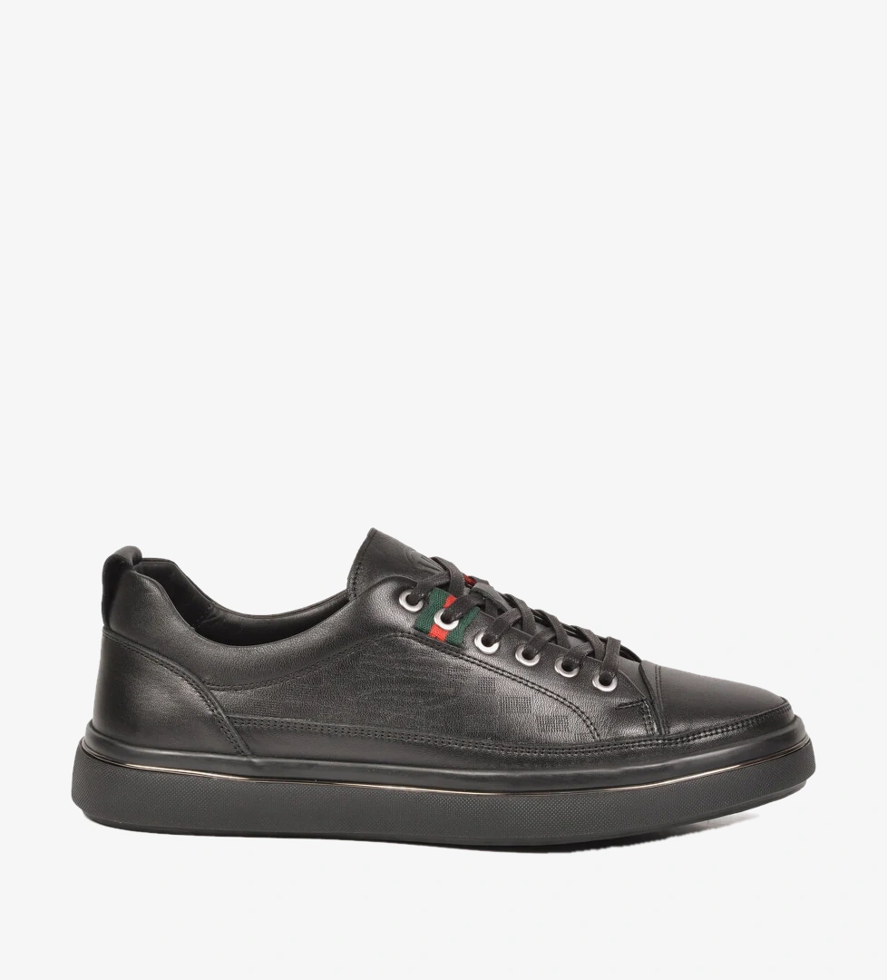 Voyager Siyah Hakiki Deri Erkek Sneaker Memory Taban Casual Ayakkabı M665 M