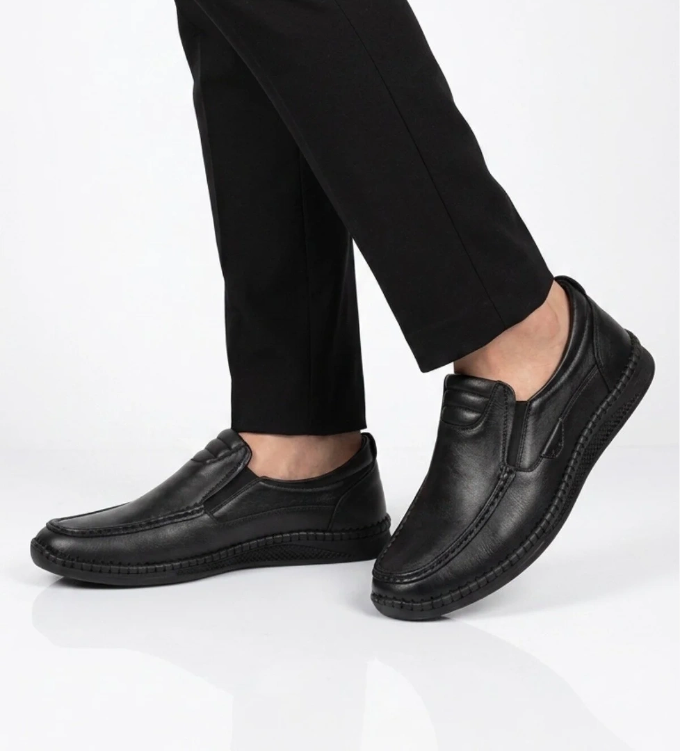 Voyager Erkek Siyah Hakiki Deri Hafızalı Rahat Taban Şık Smart Casual Ayakkabı Loafer M741 M